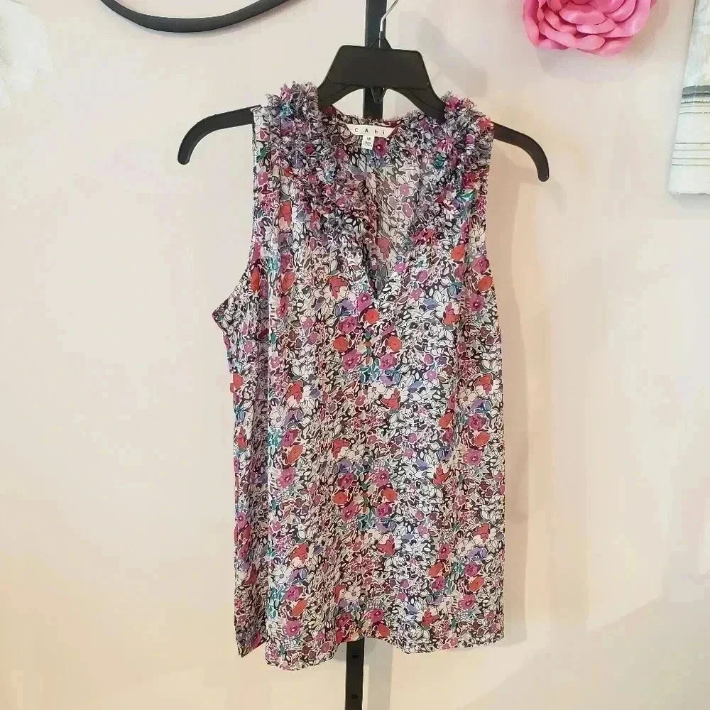 CAbi Style #355 Liberty Sleeveless Floral Blouse
